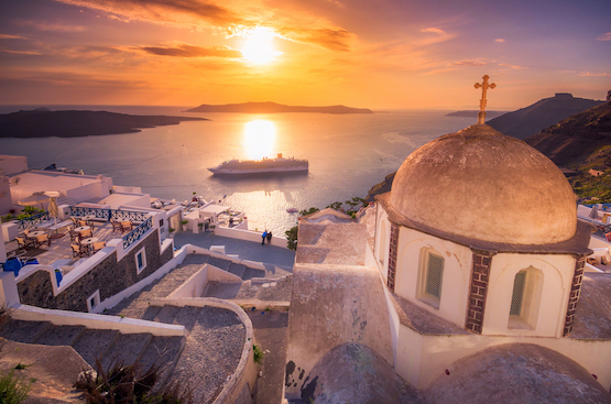 sunset in greece