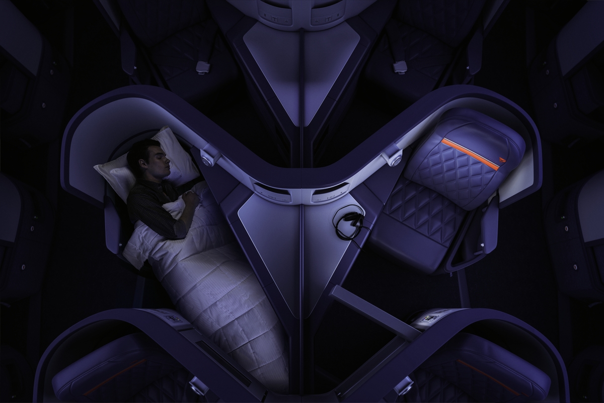 lay-flat business class seats in Delta One