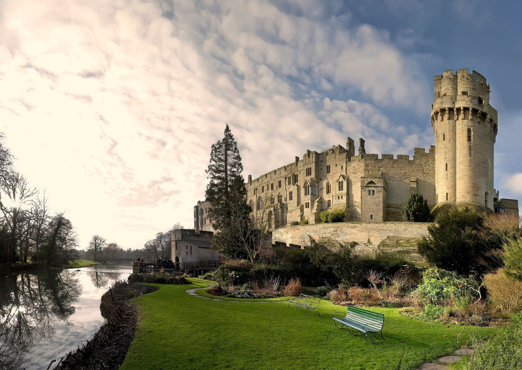 a view of warwick castle and the river avon