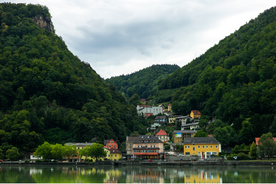 Small Village near Grein at Austria by Danube River