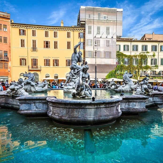 Piazza Navona fountain in Rome Italy