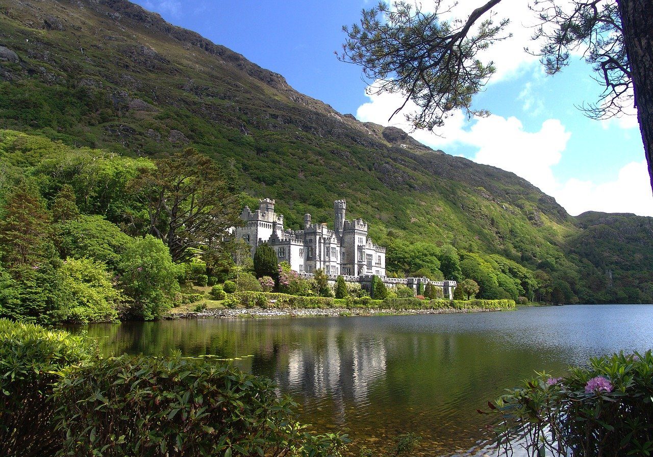 castle overlooking water Ireland Europe